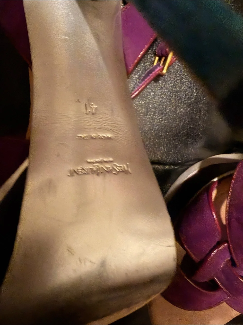 Yves Saint Laurent Fuchsia Suede Knot Platform Sandals